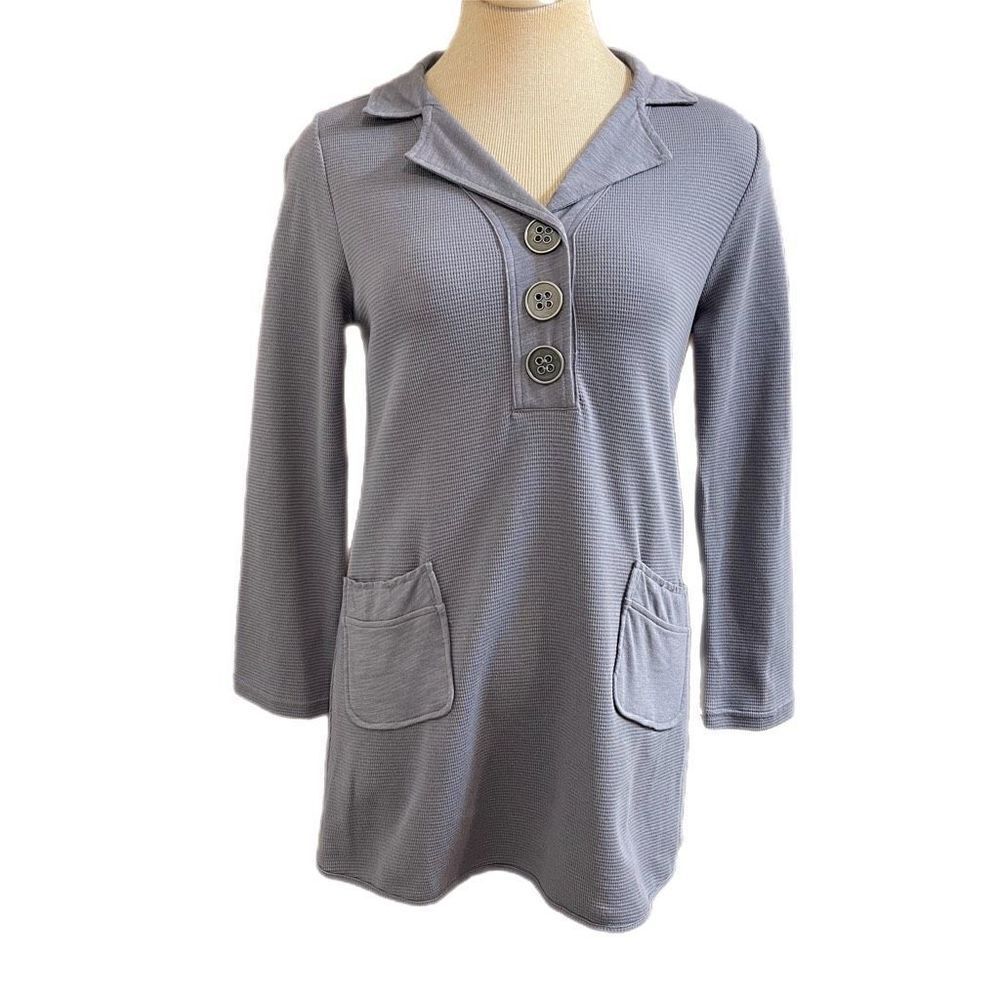 Soft Surroundings Tunic Pullover Sweater Women’s PXS Gray Cotton Take Two